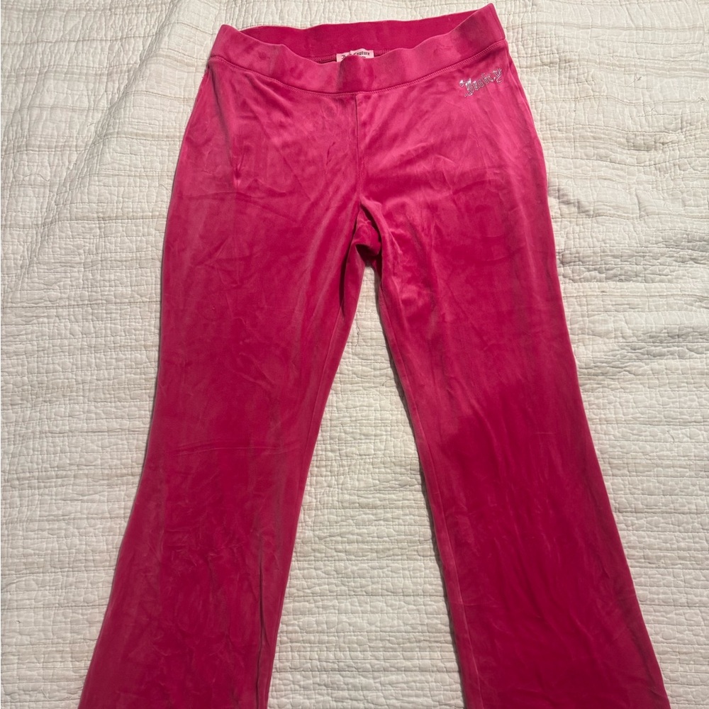 Juicy Couture Fuchsia Velvet Wide-leg Pants
